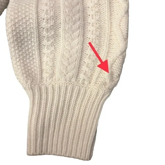 Madewell Hollydene Ruffle Shoulder Merino Wool Pullover Sweater in Antique Cream - Picture 14 of 15